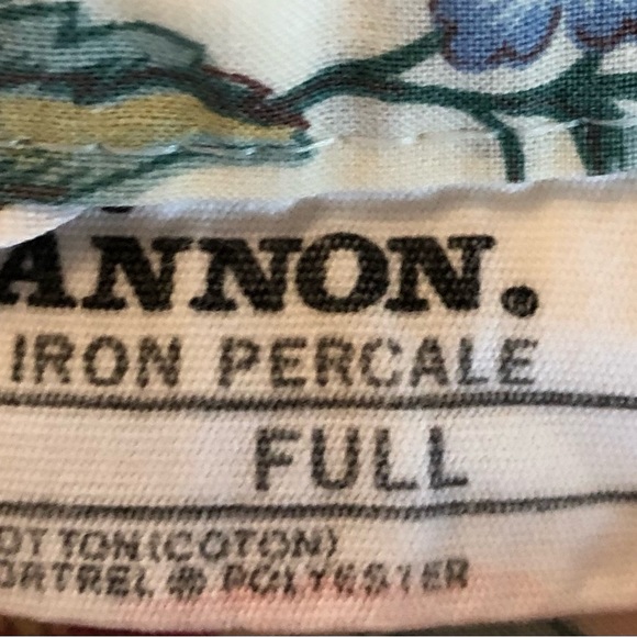 Vintage 80's Full Flat Bedsheet - Floral Bed Sheet - Cannon Percale Sheet - Picture 5 of 12